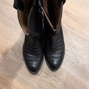 Tecovas Black Crocodile Leather Western Boots Dillon